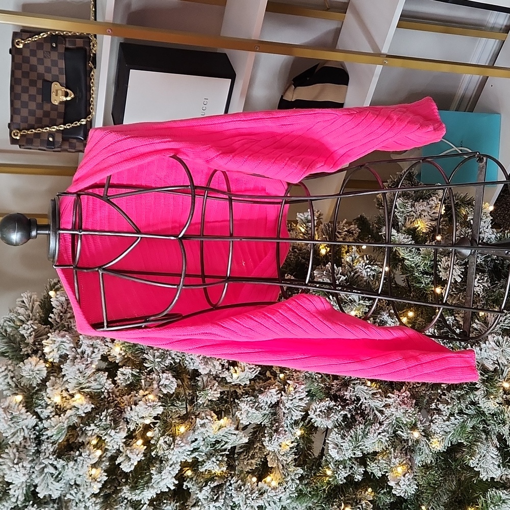Hot pink medium open front cardigan new without tags